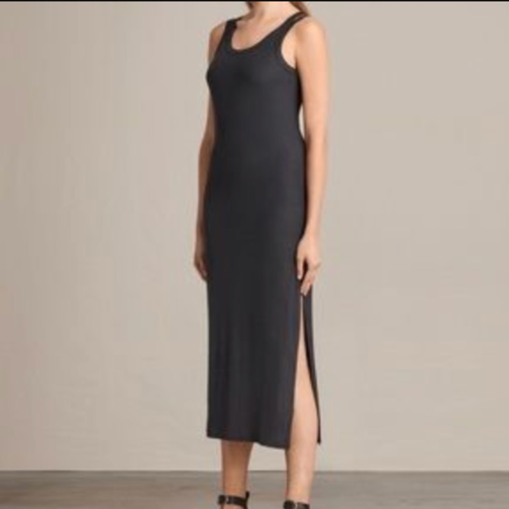 AllSaints Grey Bodycon Maxi Dress